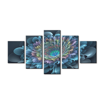 5 piezas Mandara Giclee imprime arte de pared moderno caleidoscopio personalizado pinturas de pared flor lienzo pintura al óleo para decoración del hogar