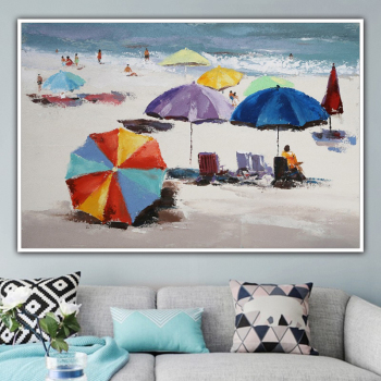 100% fait à la main Texture peinture à l'huile personnage vue sur la mer Art abstrait mur photos pour salon maison bureau décoration