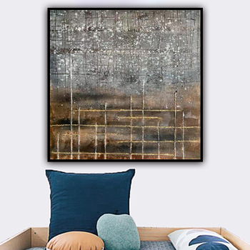 Skill Artist Hand-painted High Quality Gold and grey Art Handmade Abstract Oil Painting On Canvas Home Decor