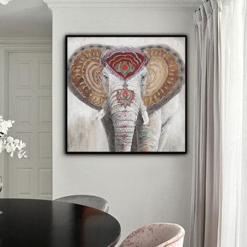 High Quality Animal Art Handmade African Elephant home Oil Painting on Canvas