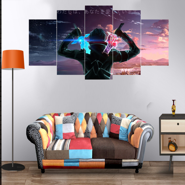 Japanese Cartoon Soldier Wall Poster Canvas Oil Painting Spray Painting Home Wall Decoration