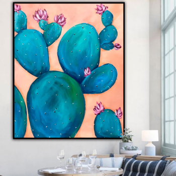 100% ручная работа текстура картина маслом цветок кактуса абстрактное искусство настенные картины для гостиной украшения дома и офиса