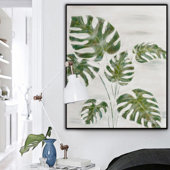 Green Plant Handmade painting Color Canvas Wedding Decoration Art For living room Decoration High Quality Painting Artwork