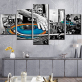 Metal Machine Dishing DJ Black And White Wall Art 5 Combined Sets of Home Decoration Oil Painting