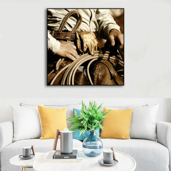 Large canvas modern west cowboy countryside art painting, hotel restaurant decorative digital printed wall art painting decor