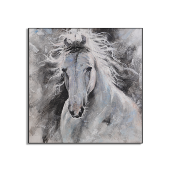 Handmade white horse animal oil painting, OEM&ODM available handpainted canvas painting Handmade white horse animal oil painting, OEM&ODM available handpainted canvas painting