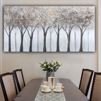 Custom handmade quality canvas oil painting abstract thick texture forest wall art decor painting from photo