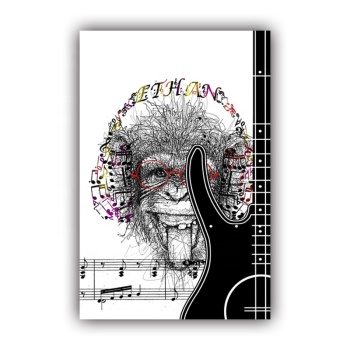Custom wall art design guitar musical gorilla photo picture print original product canvas painting