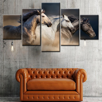 Новое поступление HD 5 панель холст печать живопись красивая лошадь живопись для настенного художественного декора