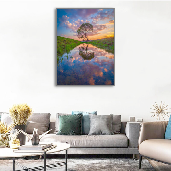 China hot sale autumn scenic tree picture wall painting, digital printing canvas art work decoration painting