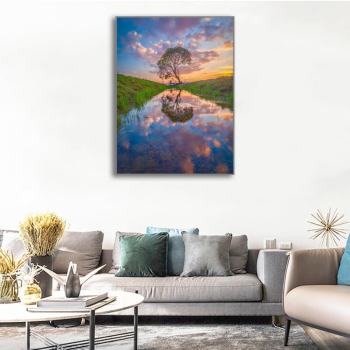 China hot sale autumn scenic tree picture wall painting, digital printing canvas art work decoration painting