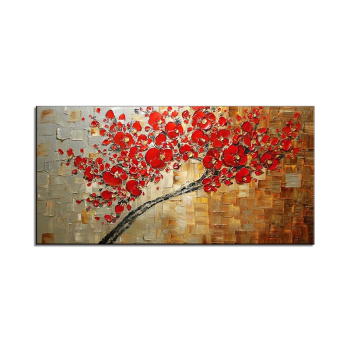 New handmade Modern Canvas on Oil Painting Palette knife Tree 3D Flowers Paintings Home living room Decor Wall Art New handmade Modern Canvas on Oil Painting Palette knife Tree 3D Flowers Paintings Home living room Decor Wall Art
