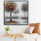 handmade oil painting A deciduous forest  Thick texture home decor  Wall Decoration