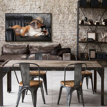 OEM&ODM design pet dog picture living room bedroom wall decorative canvas digital decorative painting