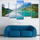Home Wall Decoration Green Mountains And Water Blue Sky Realistic Landscape Painting 5 Oil Painting Spray Painting