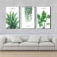 Modern Green Tropical Plant Leaves Canvas Art Print Poster , Nordic Green Plant Wall Pictures Kids Room Large Painting No Frame