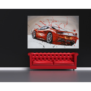 Custom Red Car Canvas Art Handpainted artwork Wall Art Picture Handmade Oil Painting