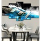 Blue Ocean Guitar Modern 5 Sets of Paintings Frameless Wall Art Home Decoration Oil Painting