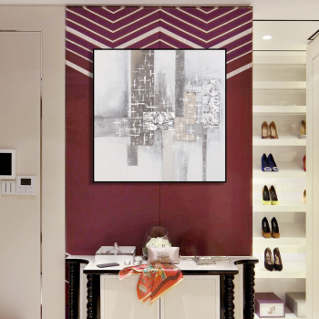 Impressional handmade abstract metal art painting, room decoration oil painting on canvas for living room