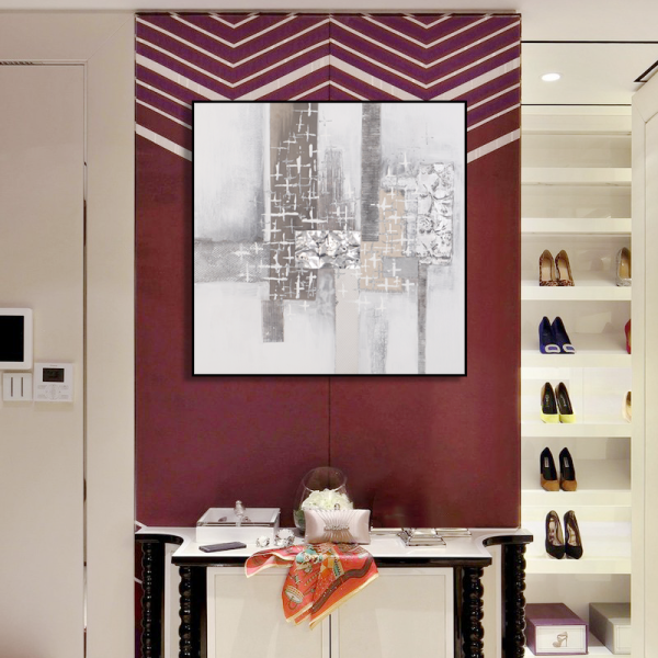 Impressional handmade abstract metal art painting, room decoration oil painting on canvas for living room
