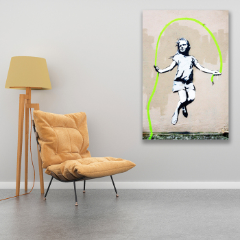 Wholesale custom home hotel decoration kids skipping rope printing canvas modern wall art painting