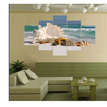 5 pièces coucher de soleil vue sur la mer bateau toile peinture grande impression Art pour salon mur art décoration de la maison livraison directe est la bienvenue