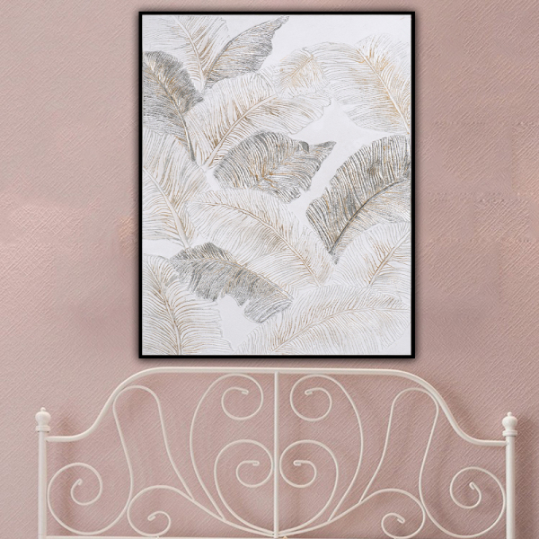 Golden Plant Leaf Canvas Poster Print Modern Home Decor Abstract Wall Art Painting Nordic Living Room Decoration Picture