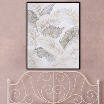 Golden Plant Leaf Canvas Poster Print Modern Home Decor Abstract Wall Art Painting Nordic Living Room Decoration Picture