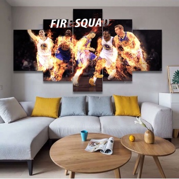 Attractive Style fire squad basketball poster canvas Art Painting, Home Decoration Print Canvas Art 5 Piece Set Painting