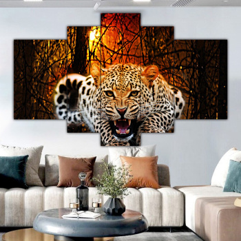 Living Room Wall Art Canvas Painting Animal Leopard Picture Poster Home Decoration Painting