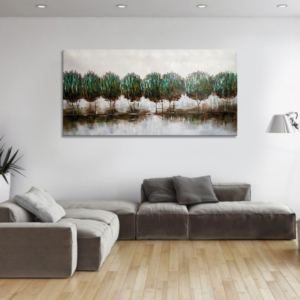 Home Decor Hand Made oil painting Natural scenery, woods green