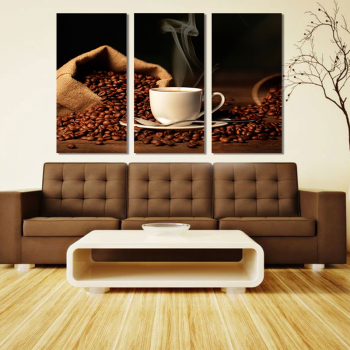 Verstreute Kaffeebohnen Moderne 3 Rahmenlose Innenwandkunst Heimdekoration Ölgemälde