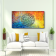 Modern style diy style picture wall painting green plant leaf cotton canvas print painting