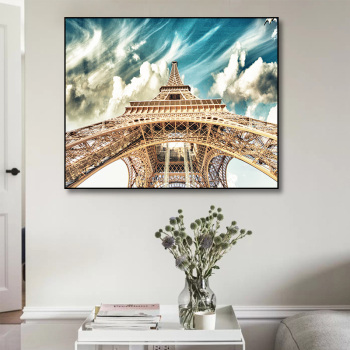 Modern living room hotel decor the Eiffel tower art picture painting, digital printing canvas wall art wall painting