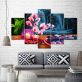 5 Piece Prints Flower Rose Picture Wall Art oil paintings Canvas Painting