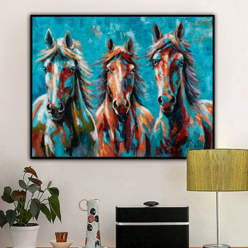Hand Painted Modern Animal Oil Picture Handmade horse Art Oil Painting on Canvas for Home Decorative