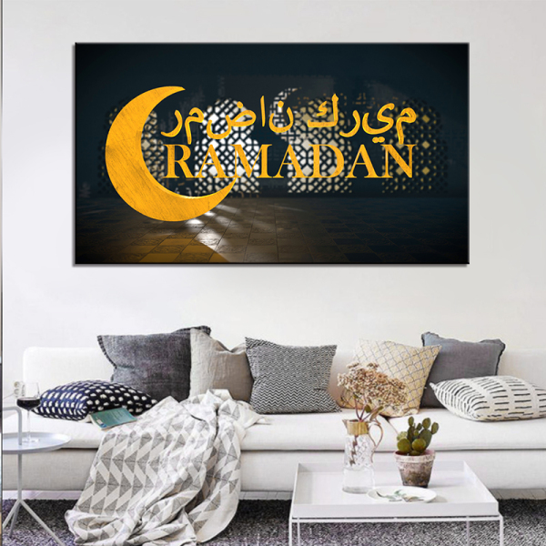 Eid Festival Arabic Muslims Ramadan Theme Canvas Painting Celebration Moon Poster Print Gift Wall Picture Living Room Decoration