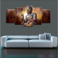 5 Panel HD Canvas  Buddha Painting religious art oil painting  For Hotel Decor