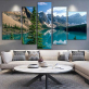 Wholesale 5 Panel Wall Art Custom Picture Landscape Canvas Print Hanging Painting for Living Room Wall Decor