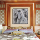 Handmade white horse animal oil painting, OEM&ODM available handpainted canvas painting