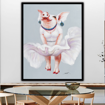 Colourful pig Animal Handmade oil painting on the Canvas factory directly sale