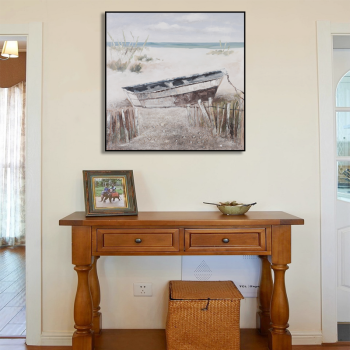 Latest product abstract boat sea scenic painting art, rolled packing canvas oil painting kit
