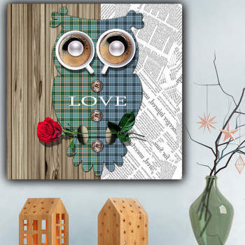 Best wholesale wall art custom design abstract owl photo picture canvas print original product painting