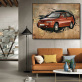 OEM&ODM digital canvas the archaistic abstract car painting, good quality prints canvas wall painting