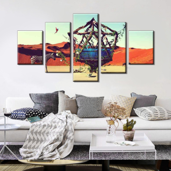 Landschaftskunst-Ölgemälde Landschaftsdruck Wüsten-Leinwandbilder Tierbilder für Wohnzimmer