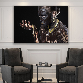 Wholesale personality vivid figure decorative painting ,Black decorated woman art oil printing painting
