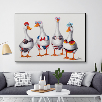 Heimtextilien Kunst Fashional Ölgemälde nach Zahlen, schöne Enten Bild DIY Malen nach Zahlen Leinwand Gemälde