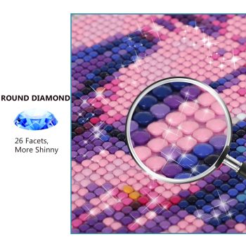 Benutzerdefinierte Blühende AB Runde Kristall Strasssteine ​​Diamant Malerei 5D Vollbohrer Gemälde eines Diamanten für Erwachsene