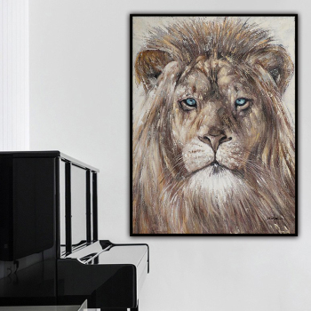 Handmade Texture Oil Painting A mighty lion Abstract Art Wall Pictures for Home Office Decoration