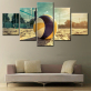 modern 5 panels printed canvas art work football pictures wall decor pictures
